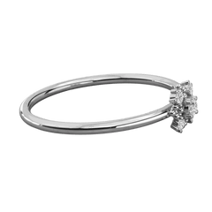 Anello Moissanite Halo taglio rotondo TCW 0,10 per donna