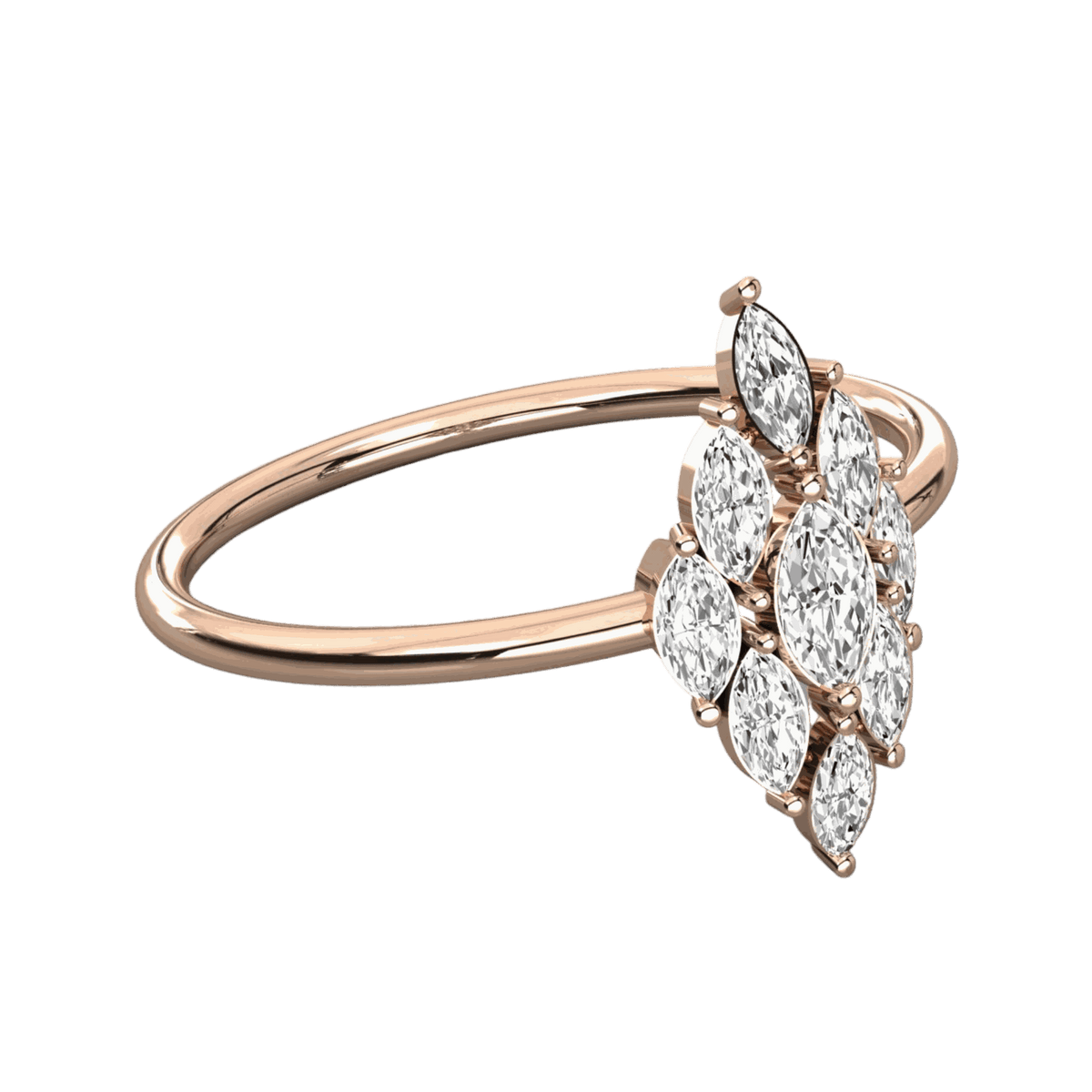 Anello Moissanite Halo taglio Marquise da 0,50 TCW per donna