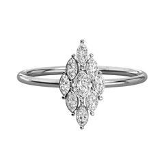 Anello Moissanite Halo taglio Marquise da 0,50 TCW per donna