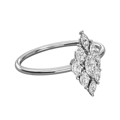 0.50 TCW Marquise Cut Halo Moissanite Ring for Women