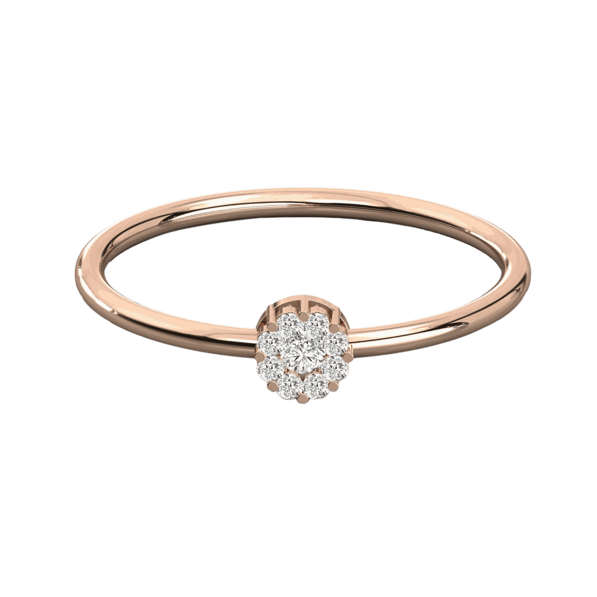 Anello Moissanite Halo taglio rotondo TCW 0,10 per donna