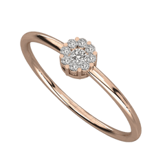 0.10 TCW Round Cut Halo Moissanite Ring for Women