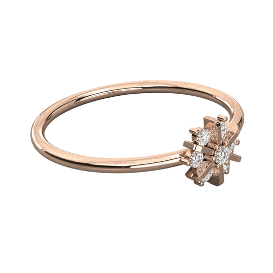 Anello Moissanite Halo taglio rotondo TCW 0,25 per donna