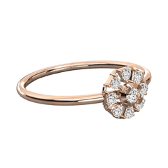 Anello Moissanite Halo taglio rotondo TCW 0,10 per donna