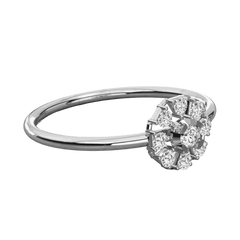 0.10 TCW Round Cut Halo Moissanite Ring for Women