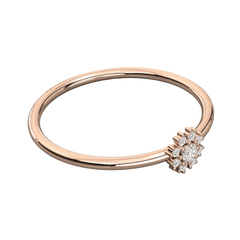 Anello Moissanite Halo taglio rotondo TCW 0,10 per donna