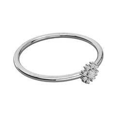 Anello Moissanite Halo taglio rotondo TCW 0,10 per donna