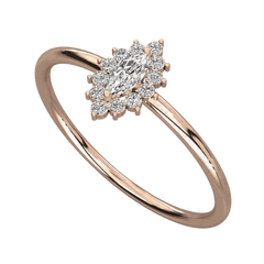 0.15 TCW Marquise Cut Halo Moissanite Ring for Women