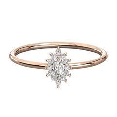 Anello Moissanite Halo taglio Marquise da 0,15 TCW per donna