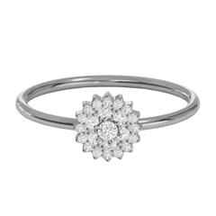 Anello Moissanite Halo taglio rotondo TCW 0,10 per donna