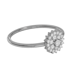 Anello Moissanite Halo taglio rotondo TCW 0,10 per donna