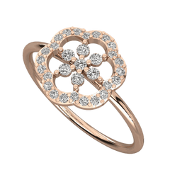 Anello Moissanite unico taglio rotondo 0,15 TCW per donna