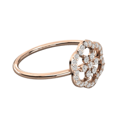 Anello Moissanite unico taglio rotondo 0,15 TCW per donna