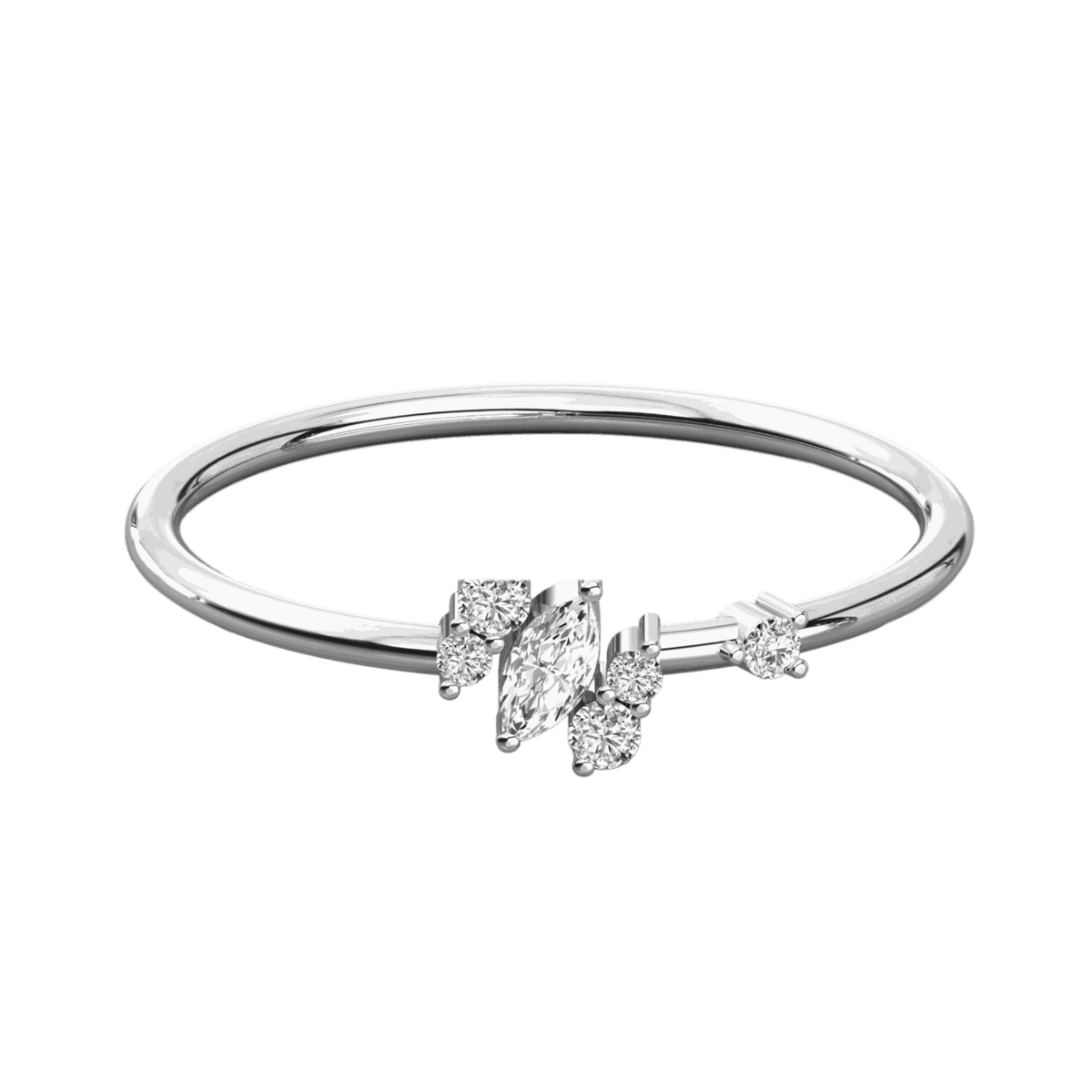 0.25 TCW Round Cut Unique Moissanite Ring for Women