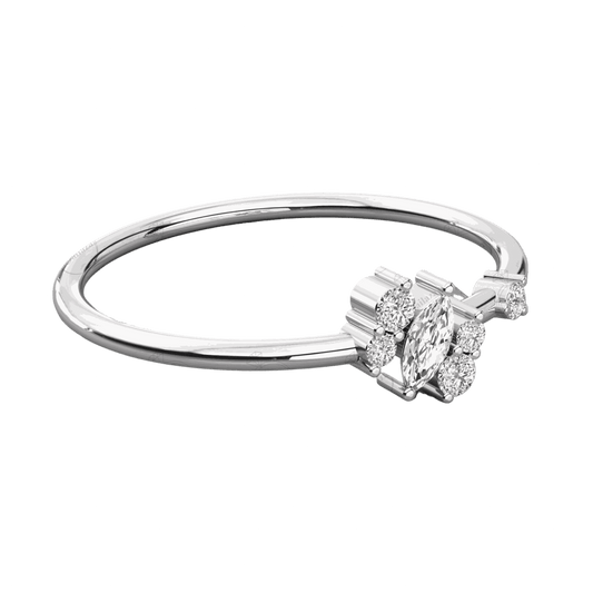 Anello Moissanite unico taglio rotondo 0,25 TCW per donna