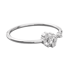 Anello Moissanite unico taglio rotondo 0,25 TCW per donna