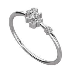 Anello Moissanite unico taglio rotondo 0,25 TCW per donna