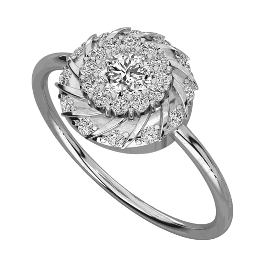 Anello Moissanite Doppio Halo Taglio Rotondo 0,50 TCW per Donna