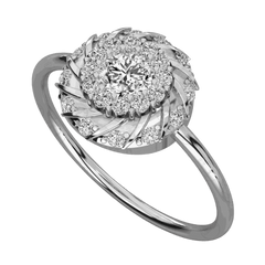 Anello Moissanite Doppio Halo Taglio Rotondo 0,50 TCW per Donna