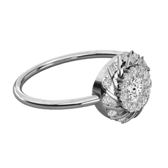 Anello Moissanite Doppio Halo Taglio Rotondo 0,50 TCW per Donna