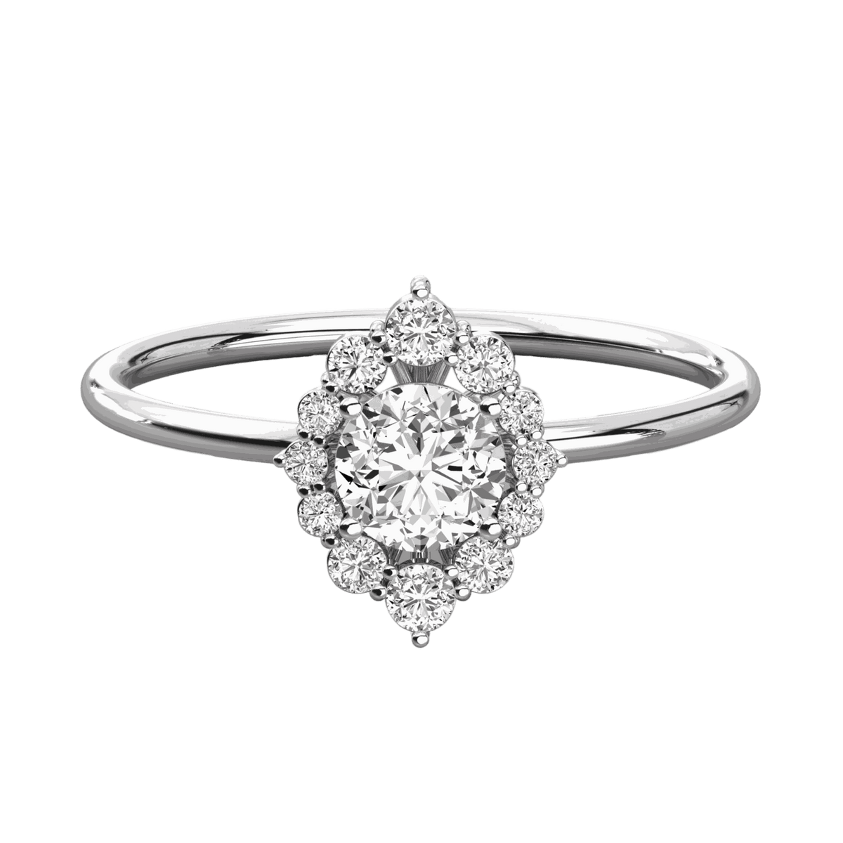 1.00 TCW Round Cut Halo Moissanite Ring for Women