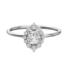 Anello Moissanite Halo taglio rotondo TCW da donna