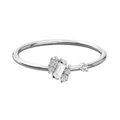 Anello Moissanite unico taglio baguette da 0,30 TCW per donna