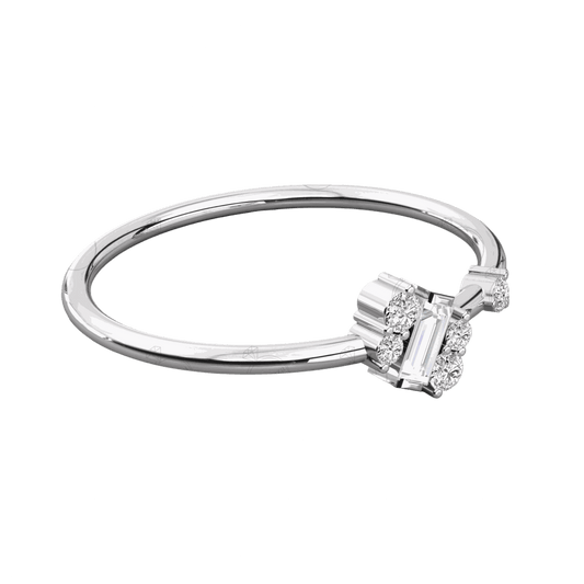 Anello Moissanite unico taglio baguette da 0,30 TCW per donna