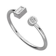 Anello Moissanite unico taglio baguette da 0,45 TCW per donna