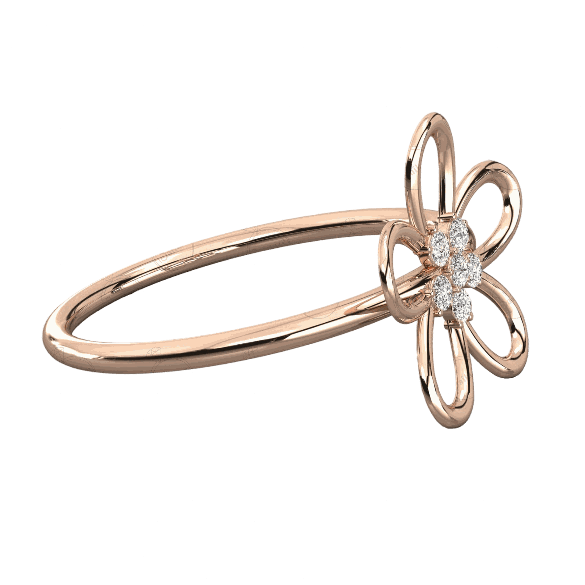 0.10 CT Round Cut Criss Cross Ring