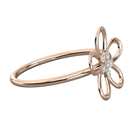 0.10 CT Round Cut Criss Cross Ring