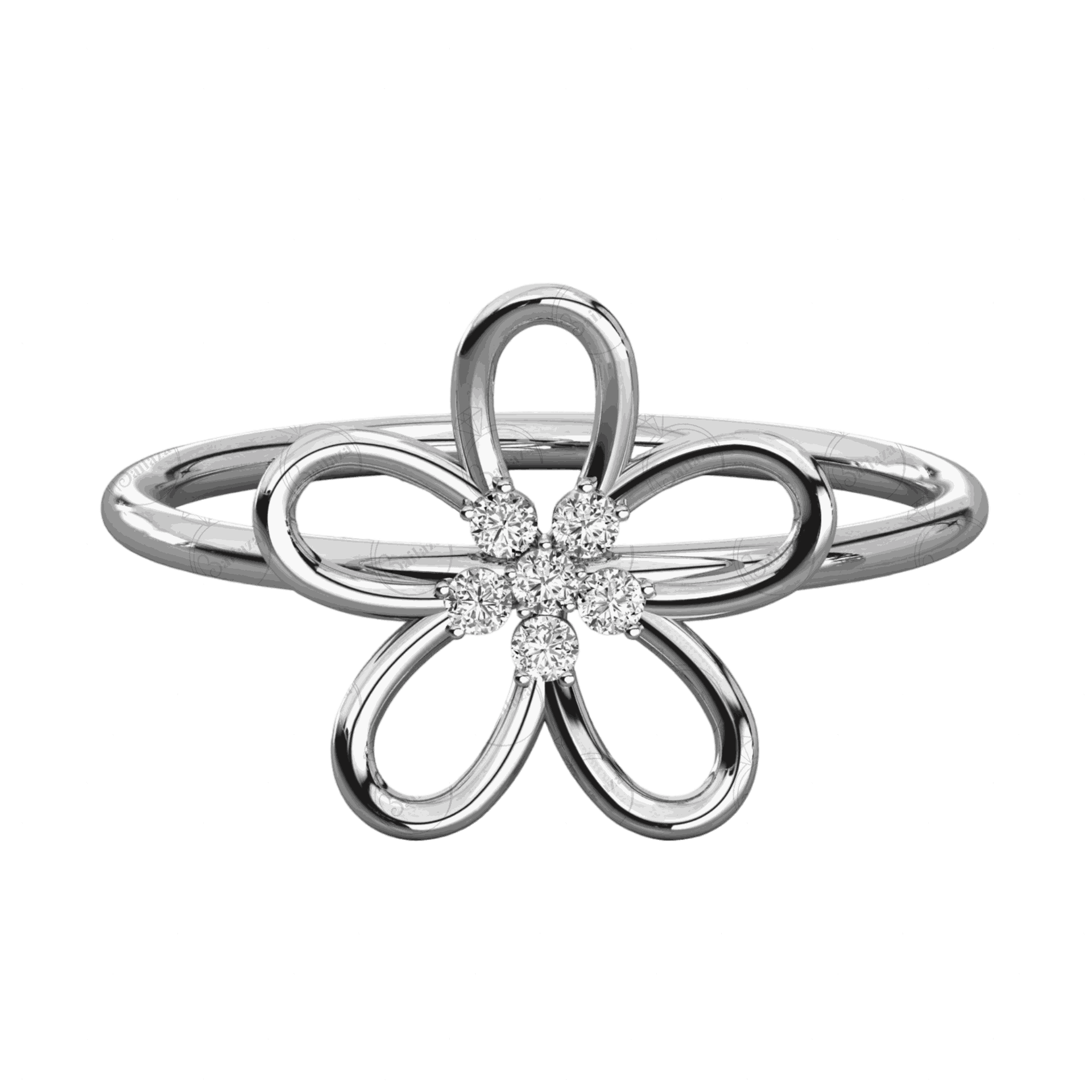 0.10 CT Round Cut Criss Cross Ring