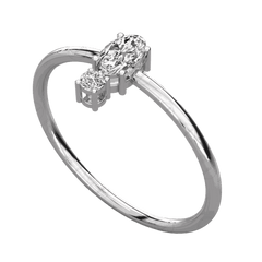 Anello Moissanite ovale da 0,50 TCW unico per donna