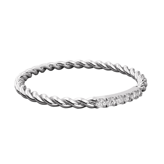 Anello Moissanite Taglio Rotondo Twisted per Donna