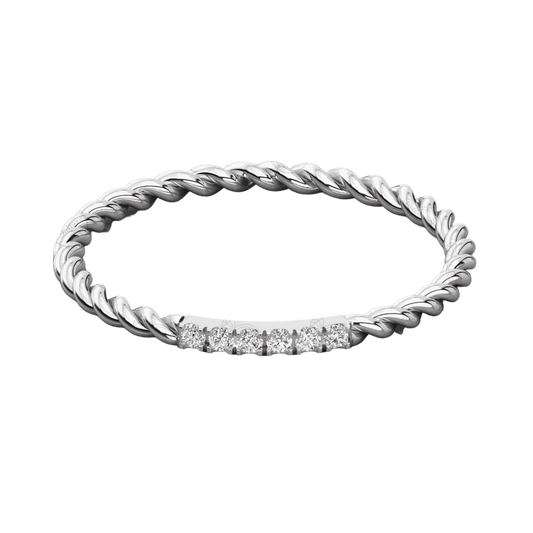 Anello Moissanite Taglio Rotondo Twisted per Donna