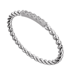 Anello Moissanite Taglio Rotondo Twisted per Donna