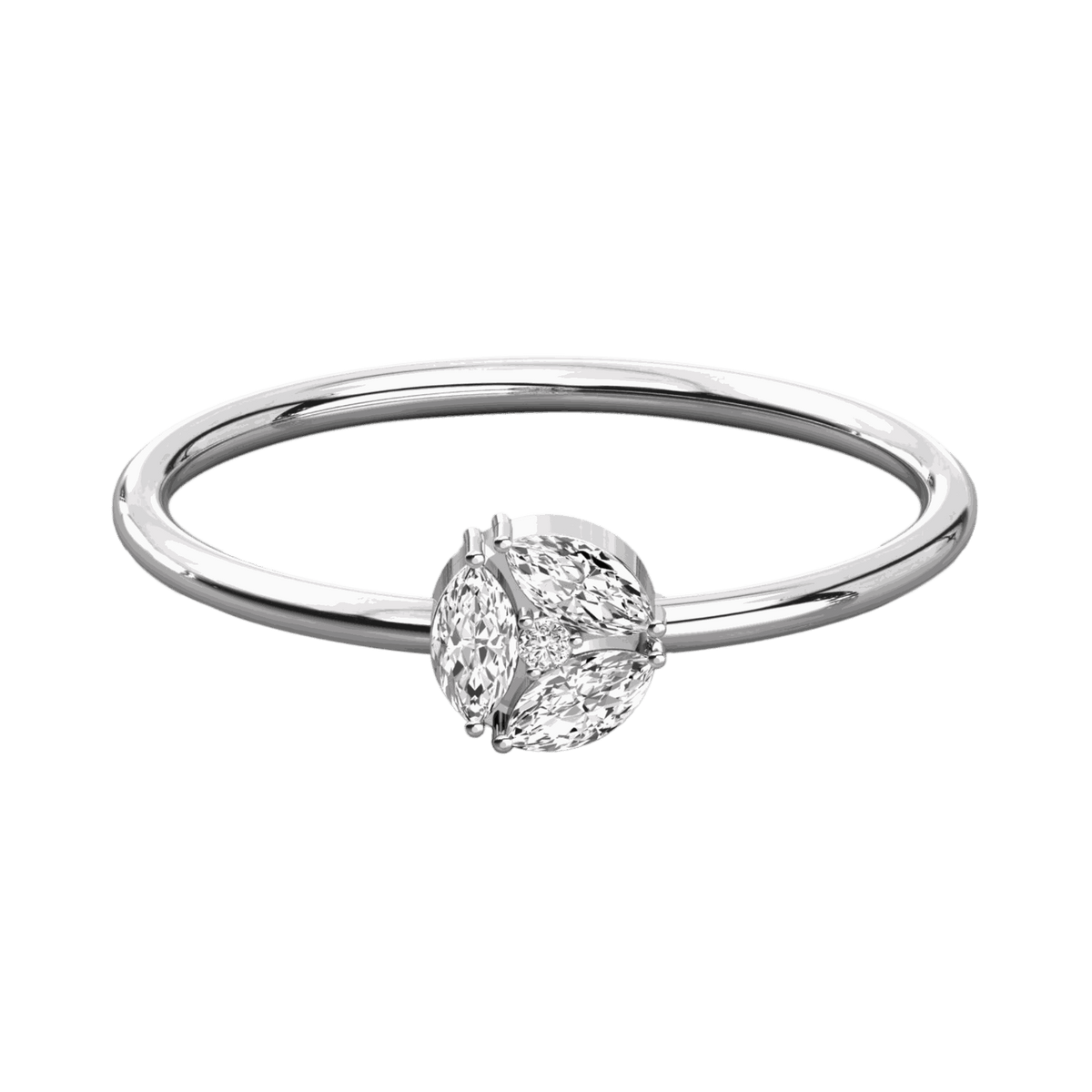 Anello Moissanite Halo taglio rotondo per donna