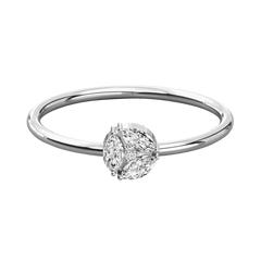 Anello Moissanite Halo taglio rotondo per donna