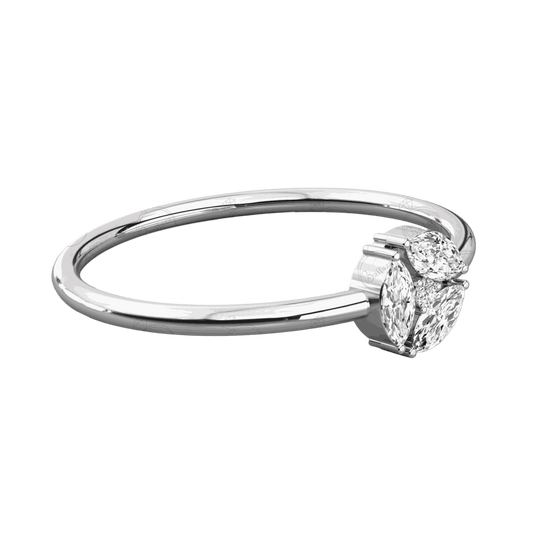 Anello Moissanite Halo taglio rotondo per donna