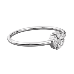 Anello Moissanite Halo taglio rotondo per donna