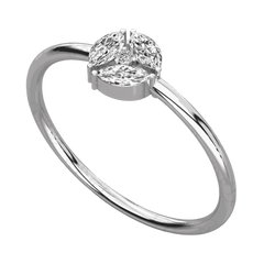 Anello Moissanite Halo taglio rotondo per donna