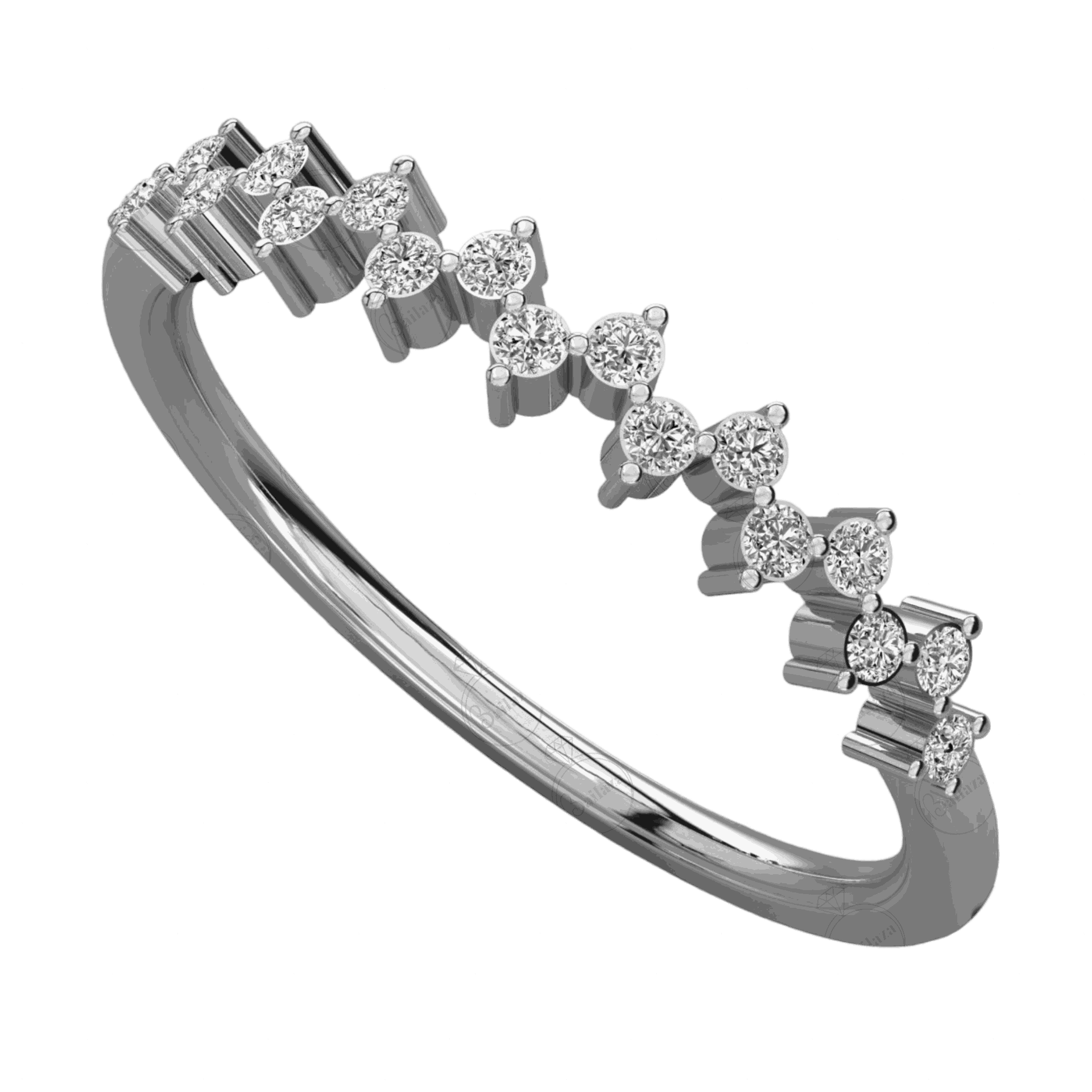 0.30 TCW Round Cut Half Eternity Moissanite Ring for Women, Diamond Ring, RIng, Moissanite Diamond Ring, 0.30 CT Round Cut Diamond Ring, Half Eternity Diamond Ring