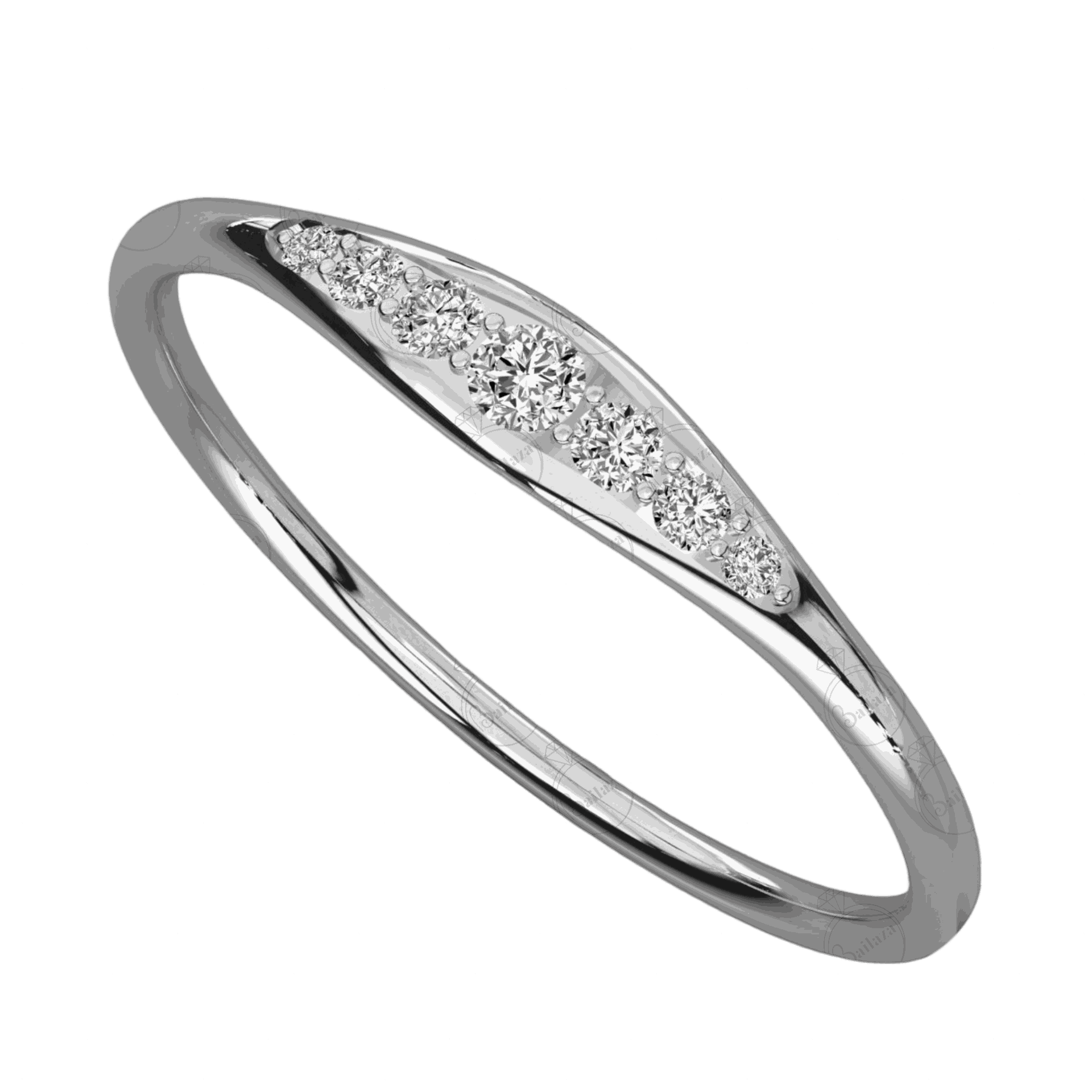 0.10 TCW Round Cut Half Eternity Moissanite Ring for Women