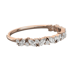 Side view 0.20 CT Round Cut Half Eternity Moissanite Ring for Women