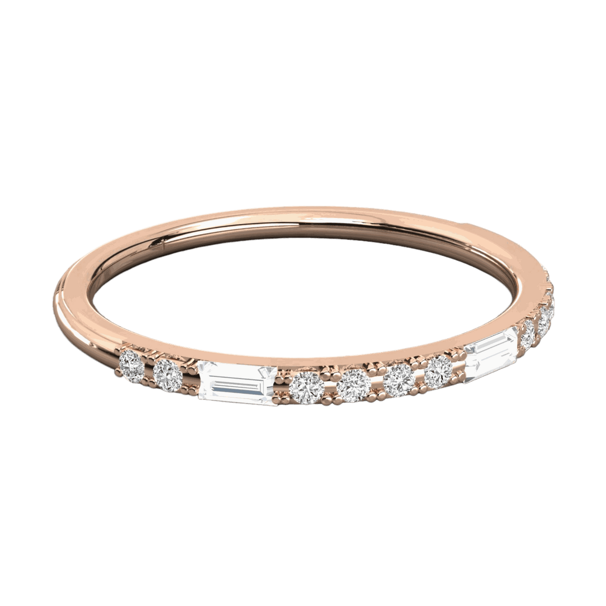 Anello Moissanite Half Eternity taglio rotondo per donna