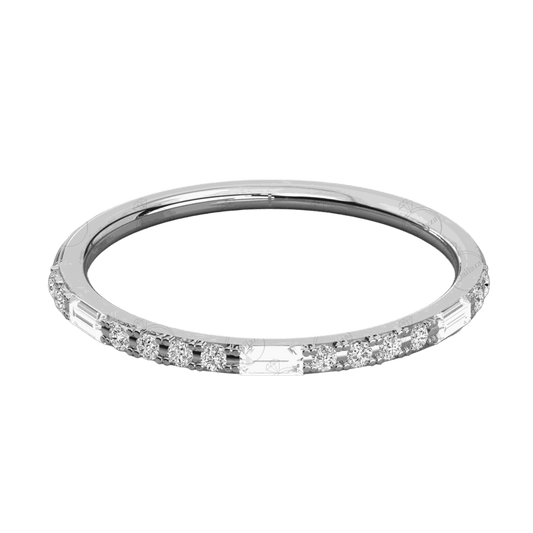 Anello Moissanite Half Eternity taglio rotondo per donna