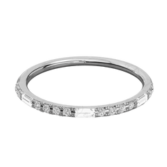 Round Cut Half Eternity Moissanite Ring for Women