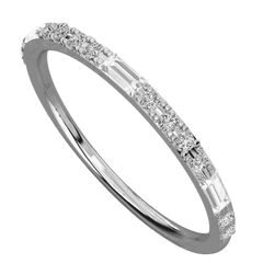 Anello Moissanite Half Eternity taglio rotondo per donna