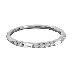 Anello Moissanite Half Eternity taglio rotondo per donna