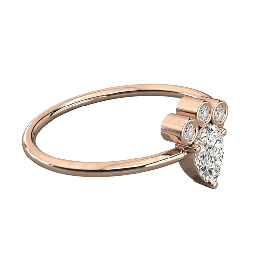 Anello Moissanite unico taglio a pera da 0,50 TCW per donna